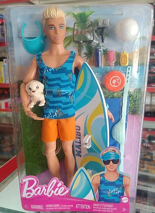 Barbie Ken Doll With Surfboard