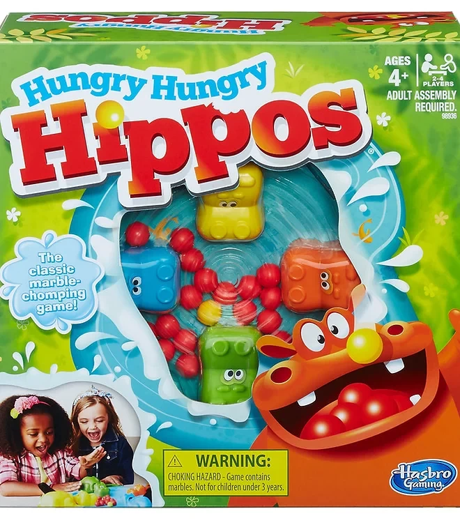 Hasbro Hungry Hungry Hippos Board Game Multicolor