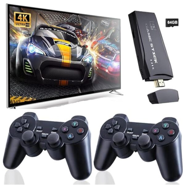 2024 New Tv Gaming System | Plug & Play Video TV Game 4K Ultra HD Game Stick with 16,000+ Games Built-in, 9 Emulators & Wireless 2 Controllers for Kids (5 Years to 16 Years)...