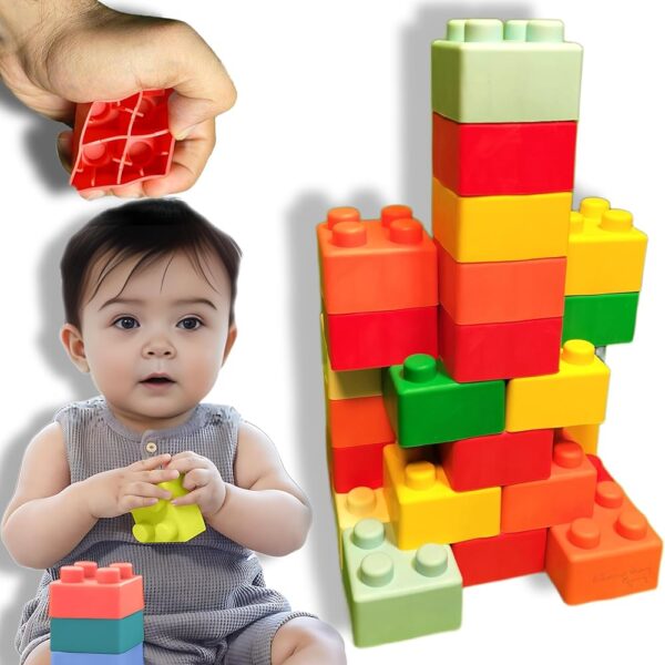 BAGJI TOYS Big Mega Sized Super Soft Building Blocks, Easy-to-Hold for Babies & Toddlers, BPA-Free, Multi-Colored Toys Building and Construction Block Set for Children Boys and...