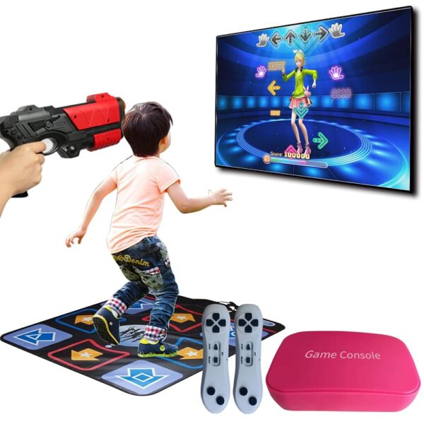 Damcoola Retro Game Console with 900+ Games, 200+ Dance Songs, 21 AR Gun Shooting Game,Video Game System for Kids& Adults, Dance Mat& AR Gun Toy, TV Plug& Play, Toy Giftware for...