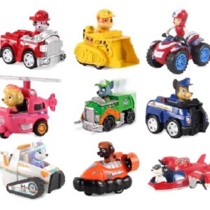 Globular Ready Enemy to Attack Dogs with Vehicles Racer Pups Rescue Team Mission Figure Toy for Kids Set of 9