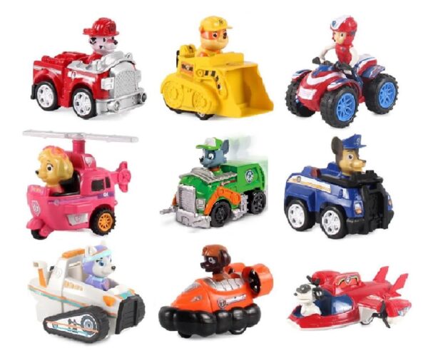 Globular Ready Enemy to Attack Dogs with Vehicles Racer Pups Rescue Team Mission Figure Toy for Kids Set of 9