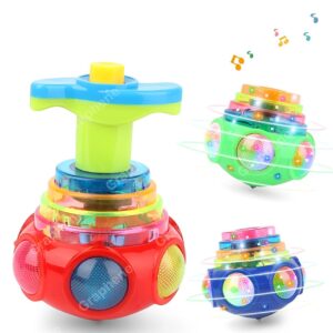 GRAPHENE Spinning Top Magic Toy Flashing Plastic Magic Top Toy with LED Lights Music Attractive Toy Non-Toxic Safe Spinning Top Laser Toys for Kids Multicolor Pack of 1...