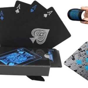 Royals Unique Black Waterproof Plastic Deck Poker Card, Playing Cards, Rummy Cards, Bridge Cards | Black Playing Cards|