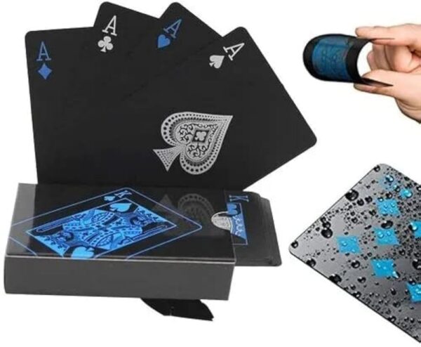 Royals Unique Black Waterproof Plastic Deck Poker Card, Playing Cards, Rummy Cards, Bridge Cards | Black Playing Cards|