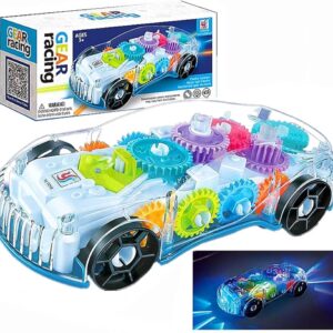 Storio 3D Baby Car Toy with 360 Degree Rotation, Gear Simulation Mechanical Car with Sound Music & Light Toys for Kids Boys & Girls, Multicolor