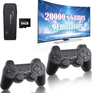 Toy Imagine Game Stick Lite with 64GB, Preloaded with 20000+ Games, 9 Emulators, Dual Wireless Controllers, Retro Gaming Console Plug & Play (Pack of 1)