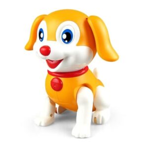 VGRASSP Musical Walking & Jumping Dog Toy for Kids and Toddlers - Interactive LED Light-Up Funny Dog with Music, Motion, & Sound for Children - Birthday Return Gift - Color As...