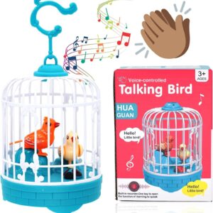 Vinzbel Talking Bird Toy for Kids | Interactive Toy & Repeat What You Said | Singing & Chirping in The Birdcage | Gifts for Babies, Kids & Children (Dispatch Multicolor)