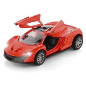 Chanak Premium Metal Die-Cast Sports Racer Car, Metal Car with Realistic Engine Sound, LED Lights, Open & Close Doors, Pull Back Car Zinc Alloy for Kids Above 3 Years, BIS...
