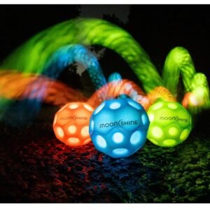 MSGH Toyz Bouncing Moon Ball for Kids with Soft Rubber Bounce Ball Set Playground Toy Best Gift for Boys and Girl (Random Color) (Moon Ball with Light (Pack of 1))