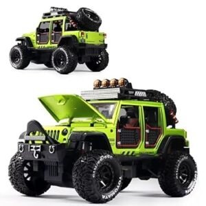 Sky Tech® Jeep Wrangler Rubicon Alloy Pickup 1:24 Scale Model Car Exclusive Alloy Metal Car Die-cast Car Scale Model Pullback Toy car with Sound & Light Music Best Gifts Toys...