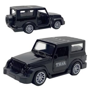 TEC TAVAKKAL Diecast 1:36 Thar Toy Car Metal Body Openable Doors, Bonnet & Boot Pull-Back Action for Kids Diecast Model with Light Music (Multi Color) (Thar)